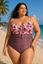 Picture of PLUS SIZE WINE SWIM SUIT FLORAL BODICE